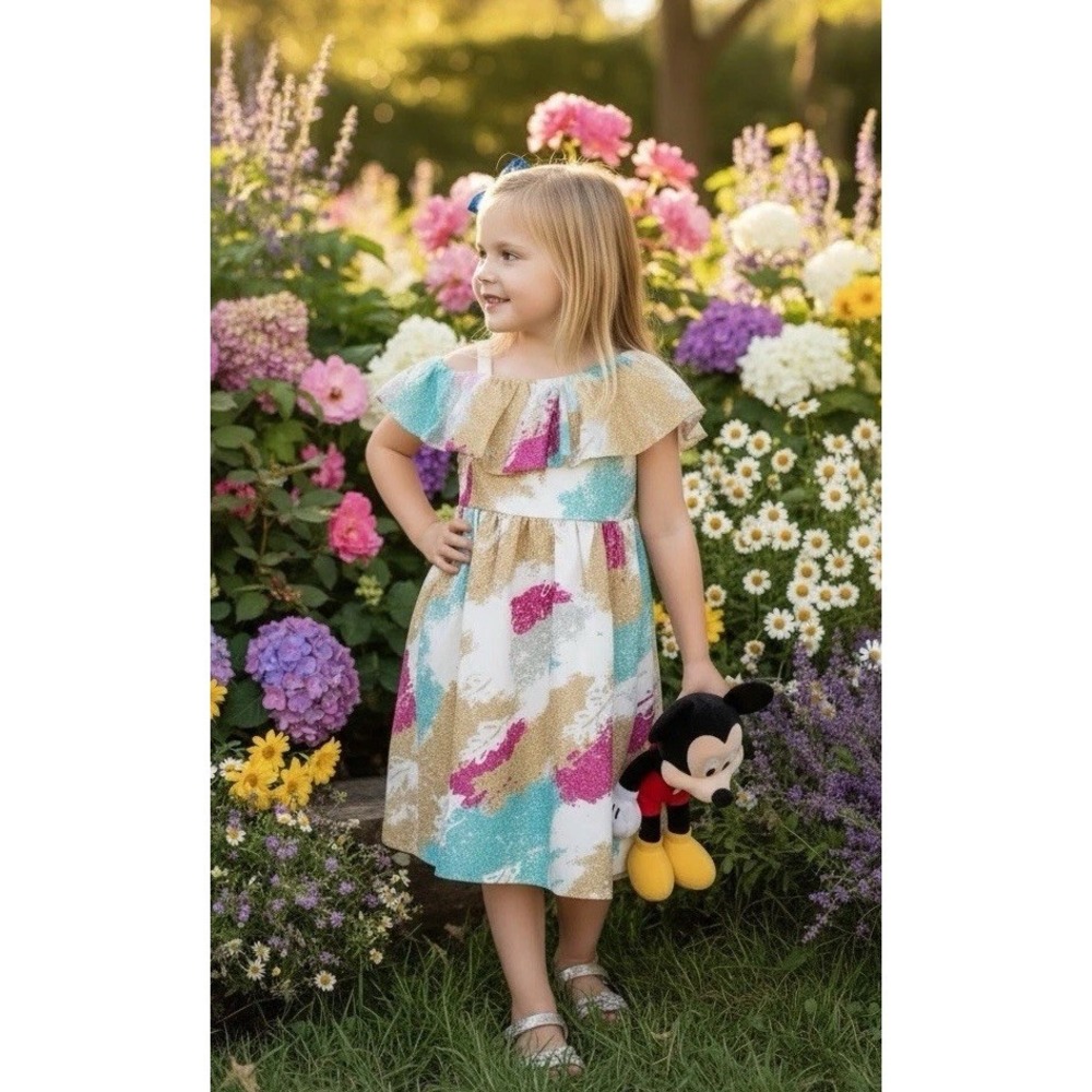 Disney Store Pocahontas Princess Dress Up Costume Shift Feathers Glitter Size 4T - Picture 6 of 10